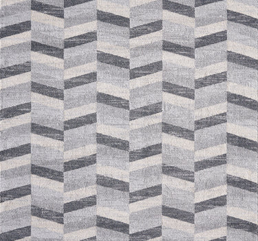 Quartz Beige Grey Chevron Geometric Modern Rug