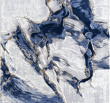 Regal Abstract Washable Blue Rug