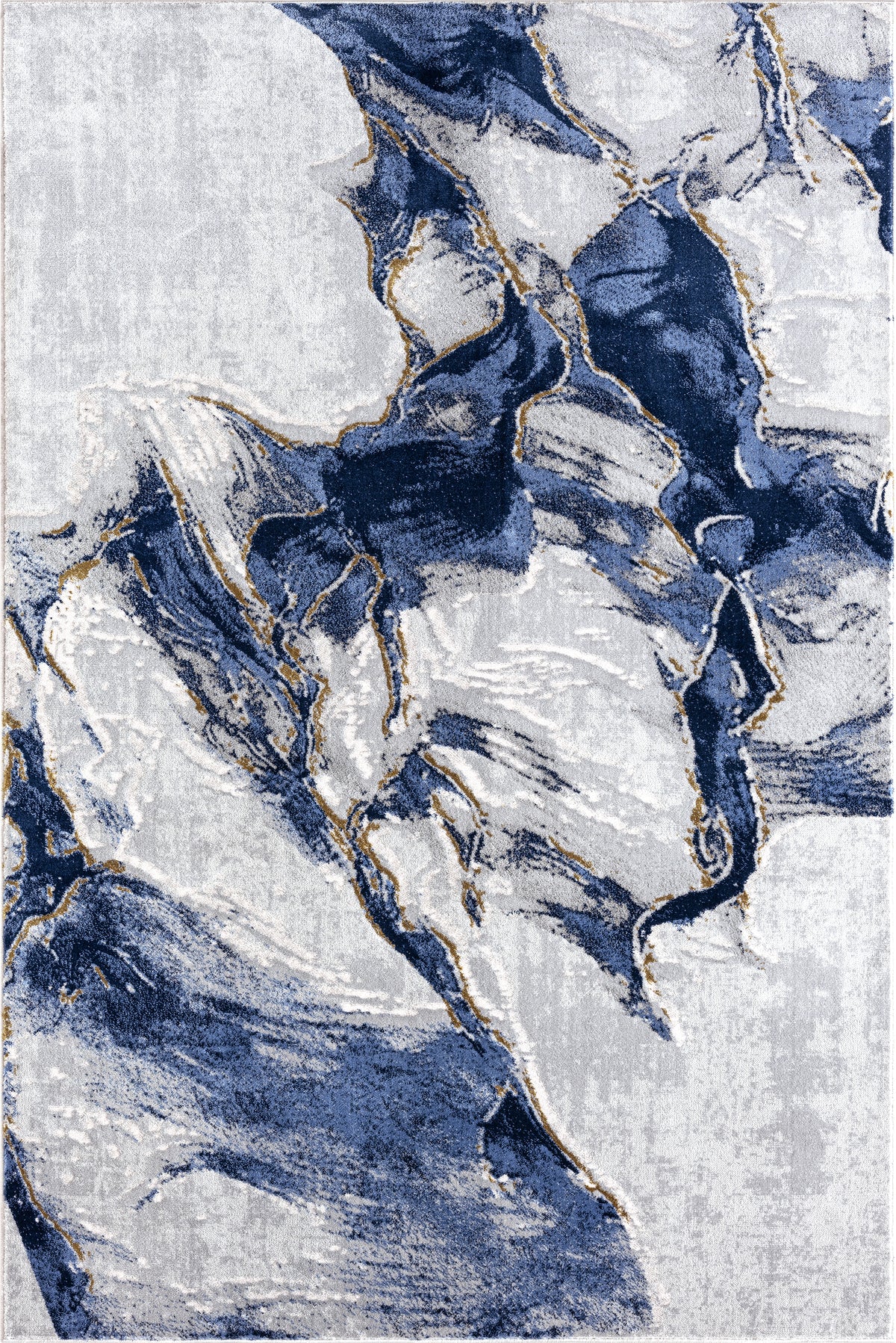 Regal Abstract Washable Blue Rug – Abanirugs