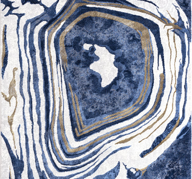 Regal Agate Stone Washable Blue Rug