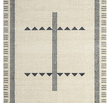 Tulum Tribal Border Cream Rug