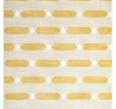 Tulum Cream Yellow Geometric Rug