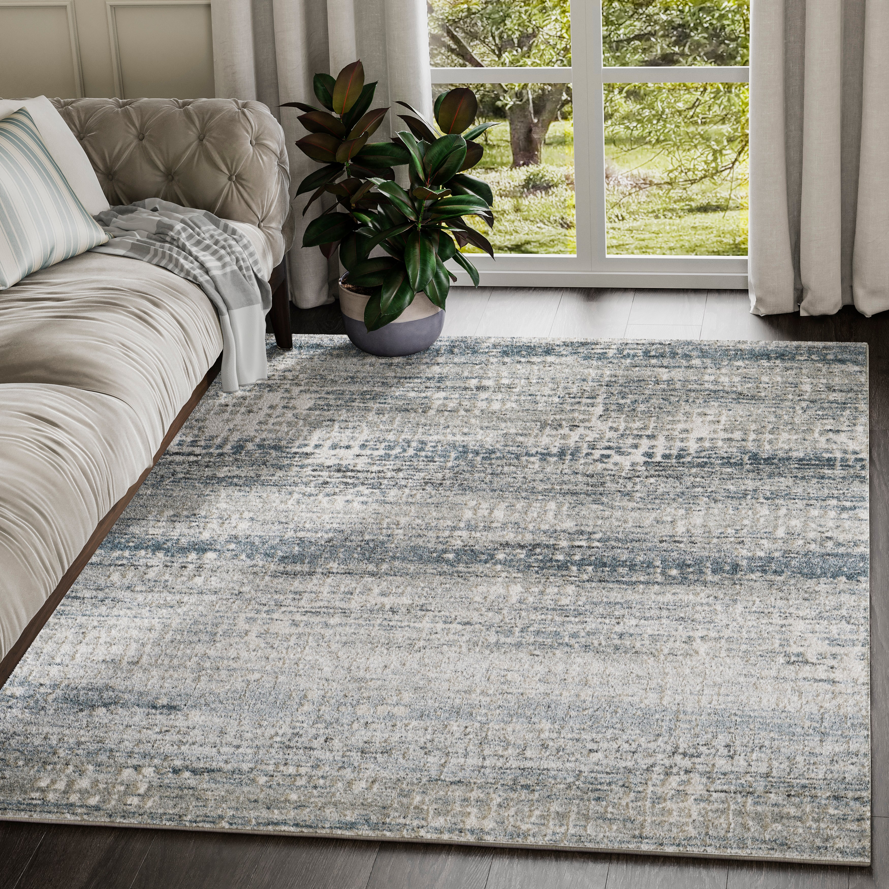 Gray Mesh Pattern Area Rug Vista Grey Ivory Mesh Rug – Abanirugs