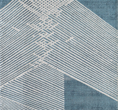 Vista Blue Beige Diagonal Lines Rug