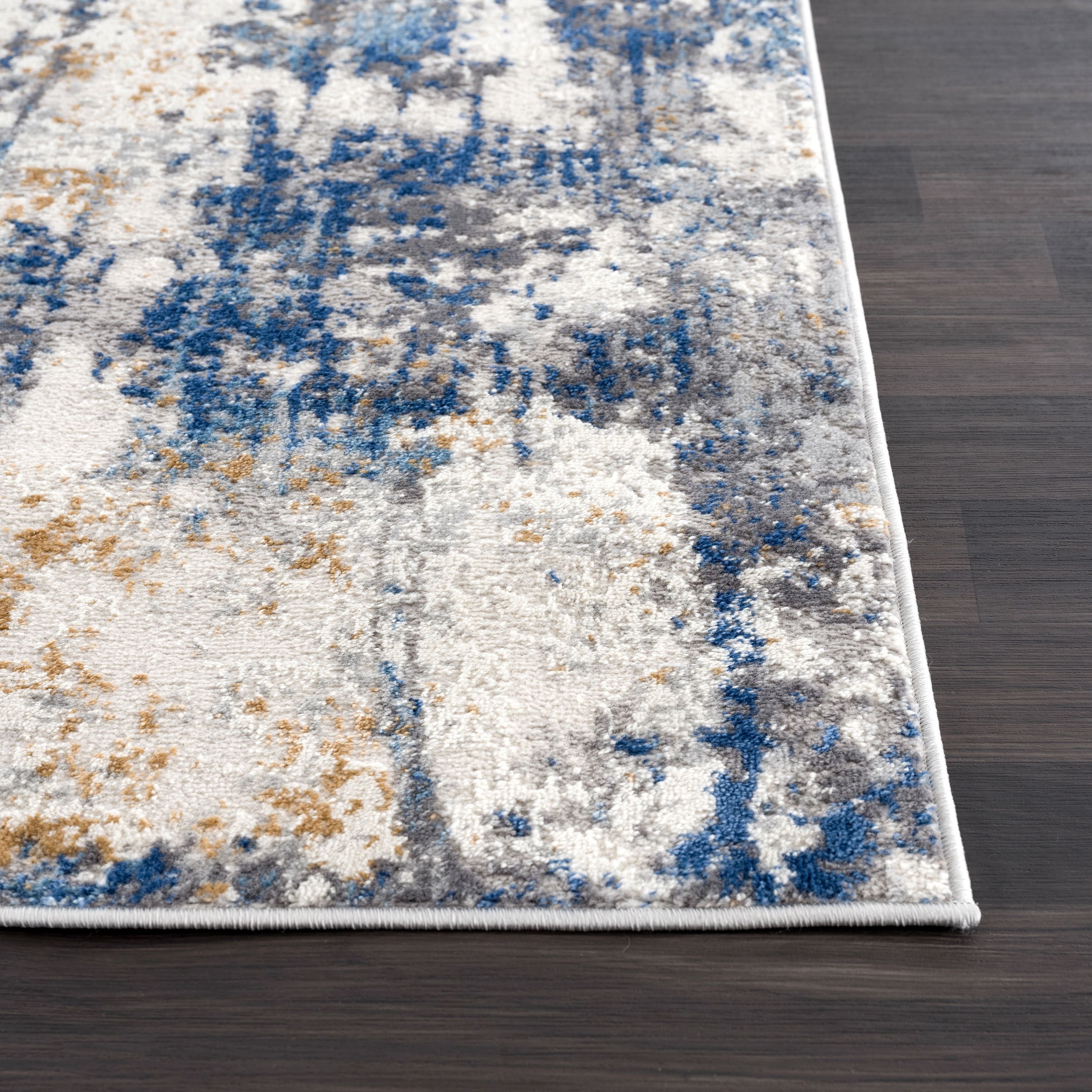 Dunes Distressed Splatter Blue Rug – Abanirugs